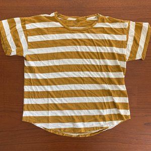 Madewell Mustard Yellow Striped Tee